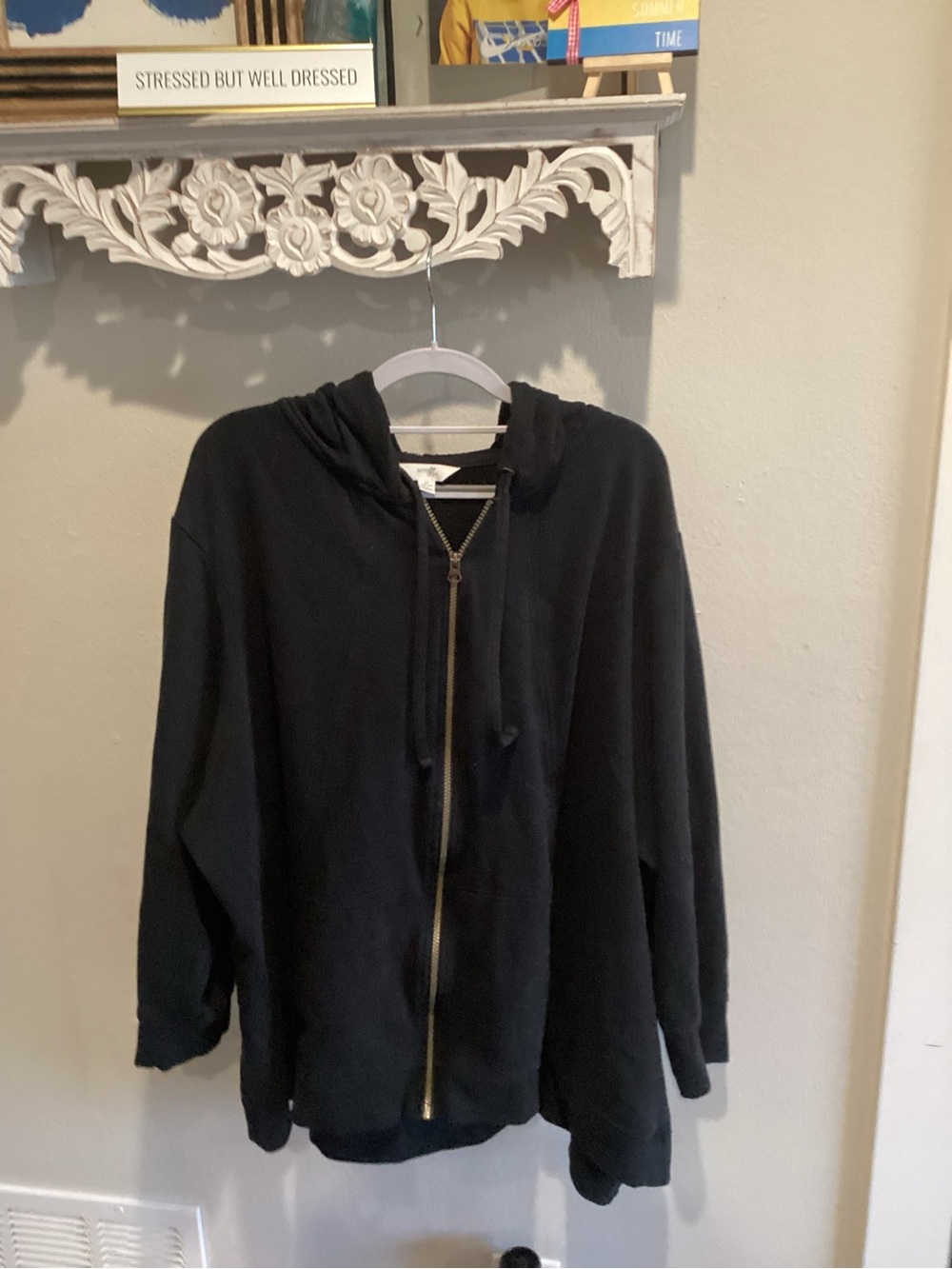 Terra & Sky Black Hoodie with Drawstring